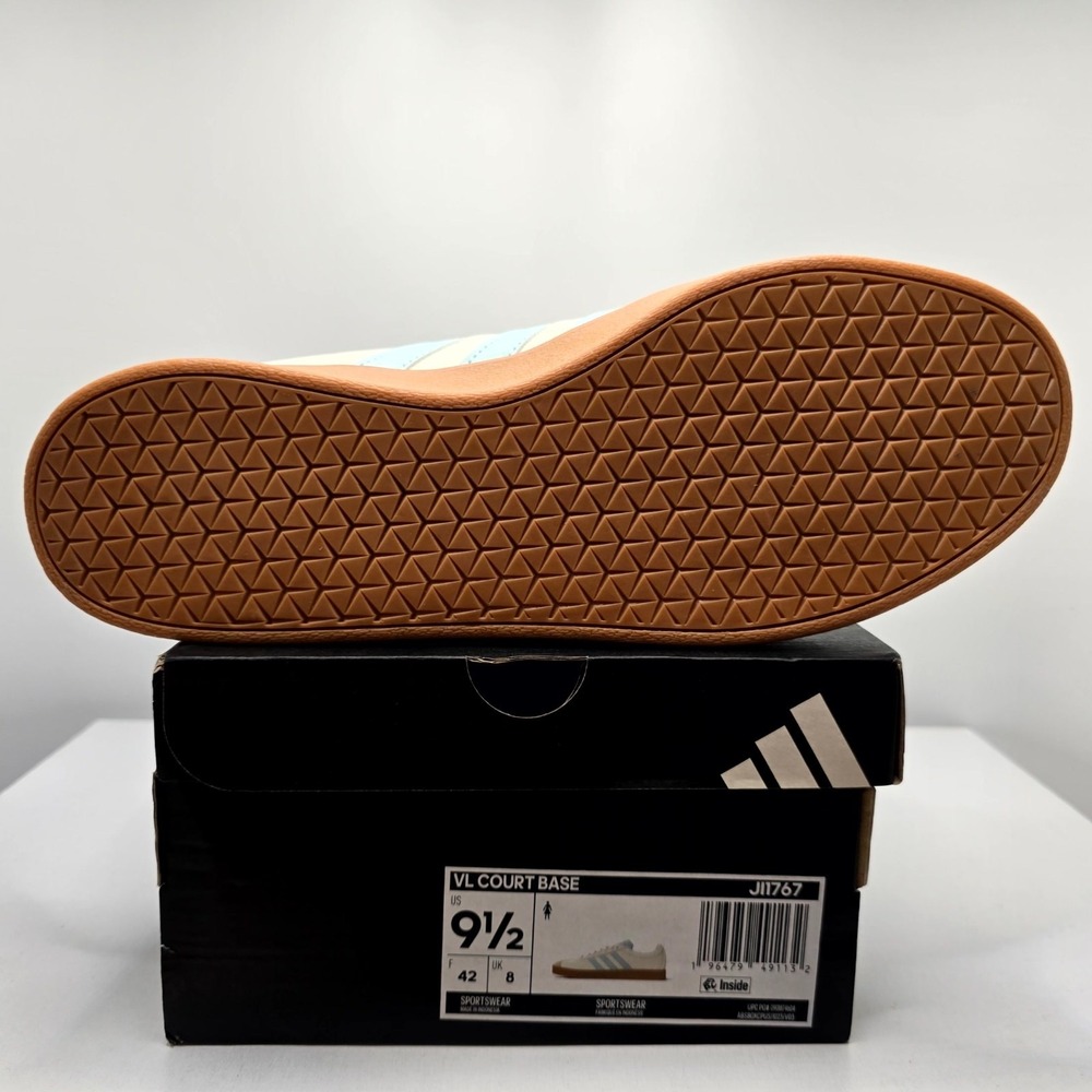 Adidas VL Court Base JI1767 Womens 9.5 Shoes White Halo Mint Athletic Sneaker - Picture 3 of 6